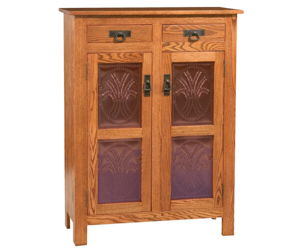 Mission Copper Panel Pie Safe With Drawers