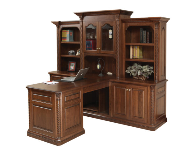 Lexington Partner Desk and 3 Piece Hutch