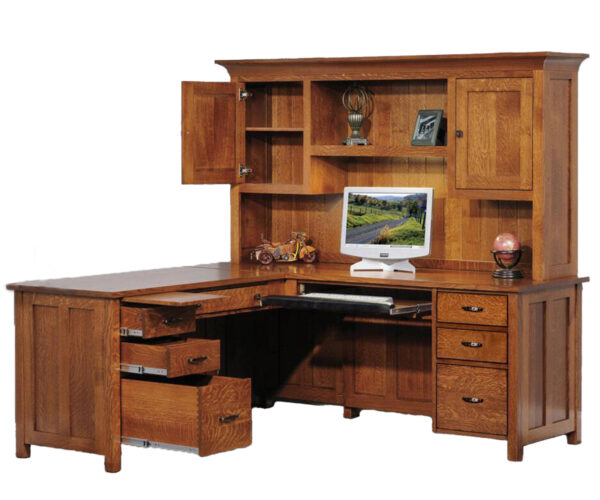 Coventry Mission L Desk With Hutch